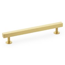 Square Cabinet Pull Handle 160mm Satin Brass