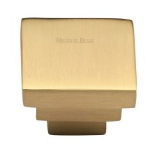 Heritage Square Stepped Knob C3672 Satin Brass