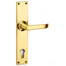 Stratford Multipoint Door Lock Handles Polished Brass Unlacquered