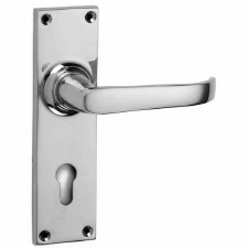 Croft Stafford 1745E Euro Door Lock Handles Polished Chrome