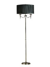 Stanford Floor Lamp Polished Nickel with Black Shade