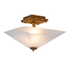 Quoizel Star Semi Flush Ceiling Light Distressed Gold