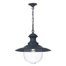 David Hunt Station Ceiling Pendant Light Smoke Blue