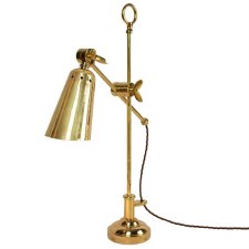 Steamer Adjustable Table Lamp Polished Brass Lacquered