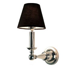 Steamer Dining Wall Light Polished Nickel With Black Shade