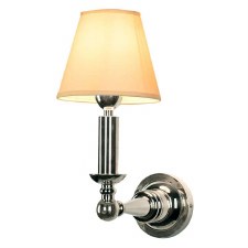 Steamer Dining Wall Light Polished Nickel With Ivory Shade