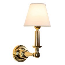 Steamer Dining Wall Light Polished Brass Unlacquered With White Shade