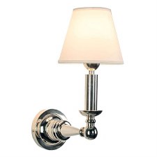 Steamer Dining Wall Light Polished Nickel With White Shade