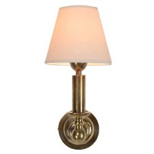 Steamer Dining Wall Light Renovated Brass With White Shade