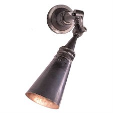 Steamer Double Adjustable Wall Light With Push Switch Antique