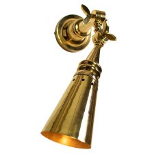 Steamer Double Adjustable Wall Light With Push Switch Polished Brass Unlacquered