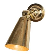 Steamer Single Adjustable Wall Light Polished Brass Unlacquered