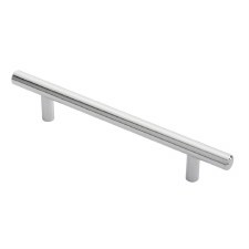 Steel T-Bar Handle 128mm Polished Chrome