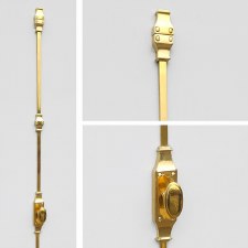 Stepped Oval Espagnolette Bolt Polished Brass Unlacquered Stepped Oval Espagnolette Bolt Polished Brass Unlacquered