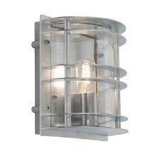 Elstead Stockholm Flush Outdoor Light Galvanised Clear Glass