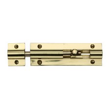 Heritage Straight Door Bolt C1582 4" Polished Brass