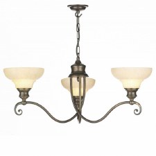 David Hunt Stratford 3 Arm Ceiling Pendant Light Aged Brass