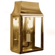 Strathmore Flush Outdoor Wall Lantern Small Polished Brass