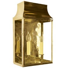 Strathmore Flush Outdoor Lantern Large Polished Brass