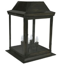 Strathmore Gate Post Lantern Large Antique Brass