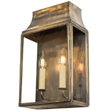 Strathmore Flush Outdoor Wall Lantern Medium Renovated Brass