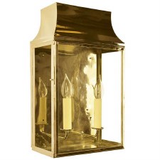 Strathmore Flush Outdoor Wall Lantern Medium Polished Brass