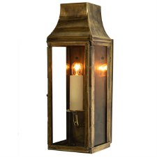 Strathmore Slim Flush Outdoor Wall Lantern Renovated Brass