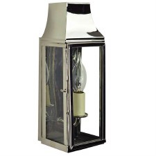 Strathmore Slim Flush Outdoor Wall Lantern Polished Nickel