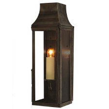 Strathmore Slim Flush Outdoor Wall Lantern Tall Antique Brass