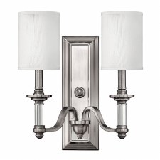 Hinkley Sussex Double Wall Light Brushed Nickel