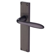 Heritage Sutton Reeded Latch Door Handles Matt Bronze