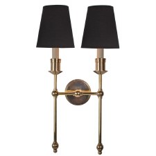 Suzanna Tall Double Wall Light Polished Brass Lacquered