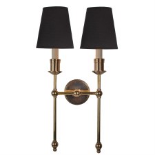 Suzanna Tall Double Wall Light Polished Brass Unlacquered