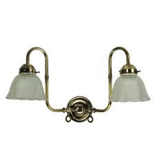 Swan Twin Neck Wall Light (2.25" Gallery) Renovated Brass