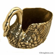 Swan Storage Pot Brass