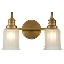 Quoizel Swell Double Bathroom Wall Light Brushed Brass