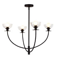 Alora Mood Sylvia 4 Light Chandelier Matt Black