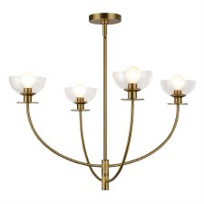 Alora Mood Sylvia 4 Light Chandelier Brushed Gold