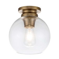 Feiss Tabby Flush Ceiling Light Burnished Brass