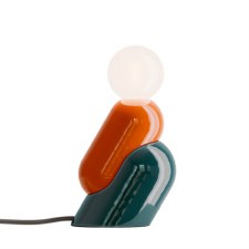 Ferroluce Tata Table Lamp C2820 Arancio Volpe & Verde Petrolio