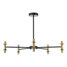 Takara 10 Light Semi Flush Fitting Black & Bronze Takara 10 Light Semi Flush Fitting Black & Bronze