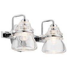 Kichler Talland Double Bathroom Wall Light Polished Chrome