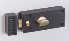 Olde Yale Tandem Night Latch S413 Black & Satin Brass