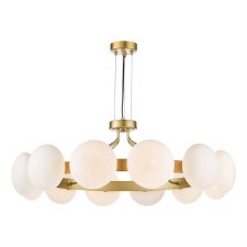 Tauri 12 Light Pendant Gold & Opal Glass Tauri 12 Light Pendant Gold & Opal Glass