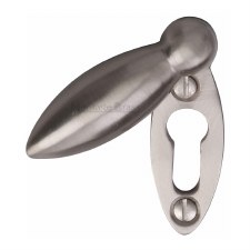 Heritage V1022 Teardrop Covered Escutcheon Satin Nickel Heritage V1022 Teardrop Covered Escutcheon Satin Nickel