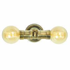 Tommy Double Wall Light Antique Brass