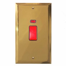 Mode Vertical Cooker Switch Polished Brass Lacquered & Black Trim
