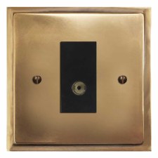 Mode TV Socket Outlet Hand Aged Brass