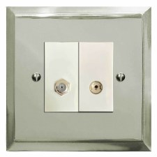 Mode Satellite & TV Socket Outlet Polished Nickel