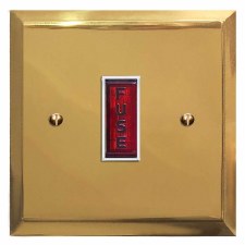Mode Fused Spur Connection Unit Illuminated Indicator Polished Brass Lacquered & White Trim